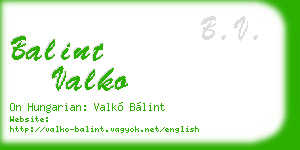balint valko business card